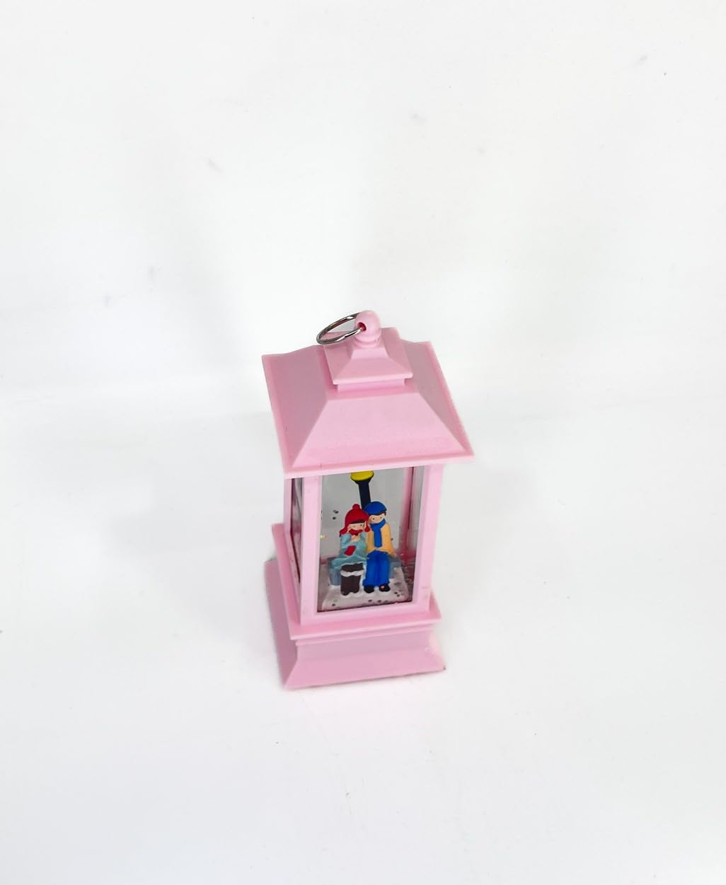 Romantik Kış Masalı Işıklı Kar Küresi - Sevgililer Pembe