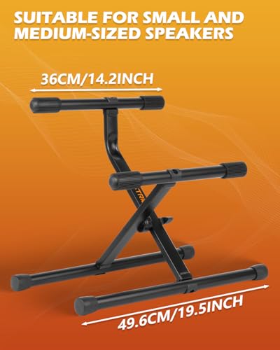 Image of STRICH Amp Guitar Stand, Middle Profile Guitar Combo Speaker Stand, X-Shape Folding Amplifier Stand, Fully Collapsible, Black, SAT-02
