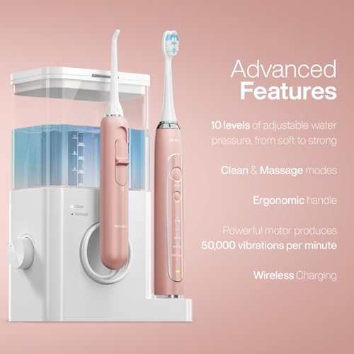 Image of AquaSonic Home Dental Center PRO - Brushing & Flossing Made Easy - Brush & Floss - Power Toothbrush & Water Flosser - Whiter Teeth & Healthier Gums
