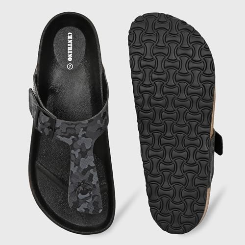 Image of Centrino Men's Berkin-Style Slip-On Sandals | Open Toe Design | Soft PU Footbed | Lightweight & Comfortable | Arch Support | On-Grip Sole | Casual Outdoor Wear (9214)