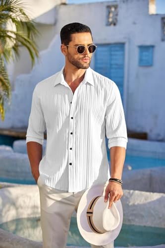 Image of ROYALSCOUT Men's Popcorn Full Sleeves Casual Shirt | Men Stylish Regular Fit | Button-Down Stylish Shirt for Party & Casual Wear