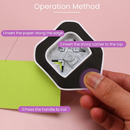 HAUSTGO 3 in 1 Decorative Corner Punch, 3 Way Corner Paper Punch for Paper Crafts, Bullet Journals, Greeting Cards, Postcards, Photos, DIY Projects, Invitations Cards, and Scrapbooking - Thumbnail 7