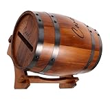 BESTYASH Caja de Tarjetas de Boda Rústica de Madera Forma de Barril con Base Caja para Sobres Decorativa para Recepción Shower Graduación y Bridal Shower