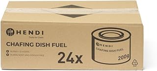 HENDI Pasta combustible para chafing dish, sin hollín y sin olor, combustión aprox. 3 horas, lote de 24 latas de 200 g