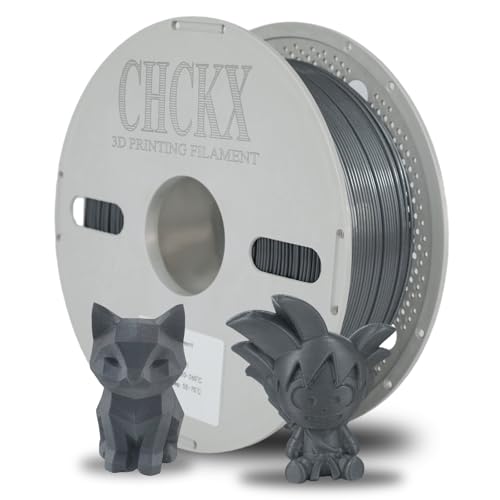 CHCKX Glass Fiber PETG Filament 1.75mm Grey 1kg PETG-GF 3D Printing Filament High Impact Resistance Durability & Stiffness for Most FDM 3D Printers