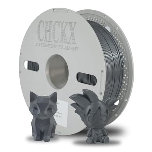 CHCKX Glass Fiber PETG Filament 1.75mm Grey 1kg PETG-GF 3D Printing Filament High Impact Resistance Durability & Stiffness for Most FDM 3D Printers