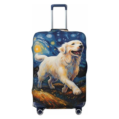 VOSERY Travel Luggage Cover - Vintage Starry Sky Labrador Washable Suitcase Covers Protector Fits 18-32 Inch Luggage