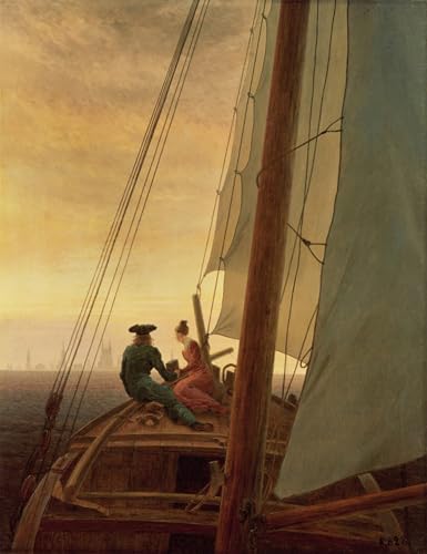 Toile voilier Caspar David Friedrich peinture nordique grand format pour chambre