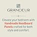 Grandeur Panel Systems Handmade Upholstered Headboard Panels | Peel and Stick Wall Panels | DIY Headboard Panels for Twin, Full, Queen, & King | Denim (4 Piece)