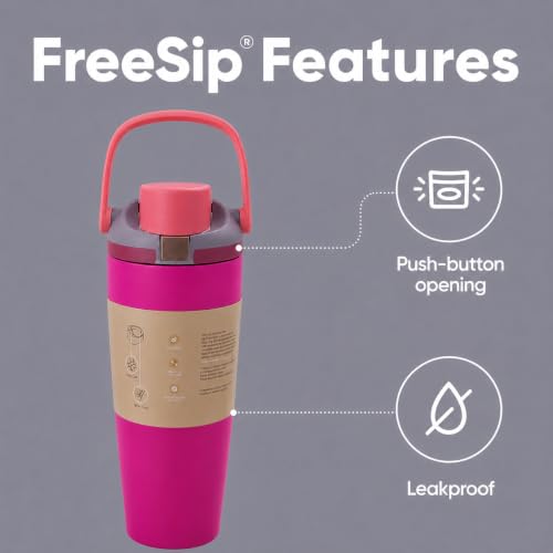Image of HomeCloud 1200ML Stainless Steel Water Bottle - Double-Wall Vacuum Insulated, Leakproof Straw Lid, BPA-Free Reusable Travel Flask with Two-Way Spout for Gym, Office & Outdoor Use (B Dark Pink)