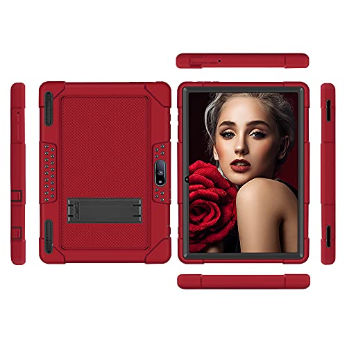 Fiewesey For Pritom M10 Inch Case, Heavy-Duty Drop-Proof Shock-Resistant Kids Friendly Protective Case For Quntico Y10/Voger Priorpad X100/Digiland Tablet Dl1036/Gateway 10.1 Hd Tablet(Red/Black) #TOP2