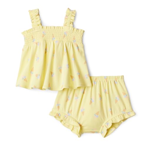Image of Amazon Essentials x Sofia Grainge Baby Girls' Cotton Sleeveless Shirt and Shorts Play Set