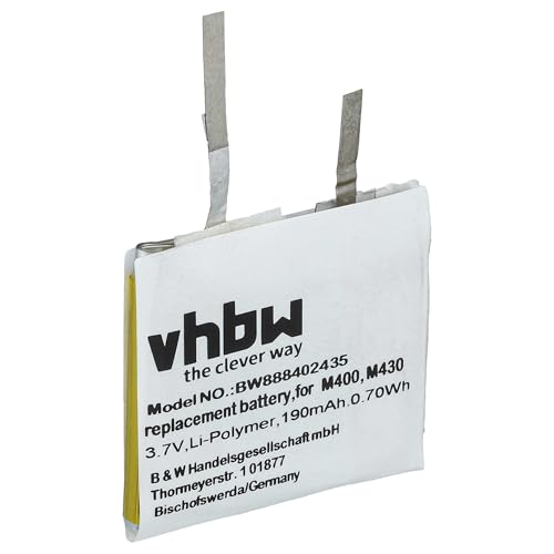 vhbw Batería Compatible con Polar M430, M400 smartwatch, Reloj de Actividad (190 mAh, 3,8 V, Li Poli)