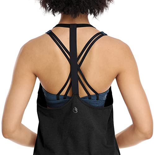 Image of icyzone Workout Tank Tops for Women - Athletic Yoga Tops, T-Back Running Tank Top(Pack of 2)