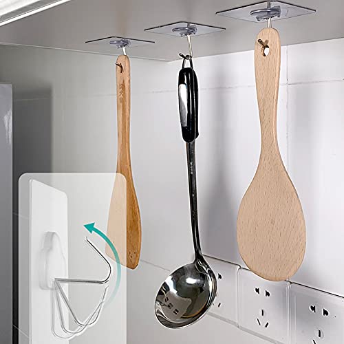 Zelfklevende Haken Utility Haken Keuken Muurhaken, 5KG (Max), Voor Handdoeken, Badjas, Badkamer, Keuken, Zonder Spijkers, Wand- en Plafondhaken, Transparant, 6 Stuks - Image 4
