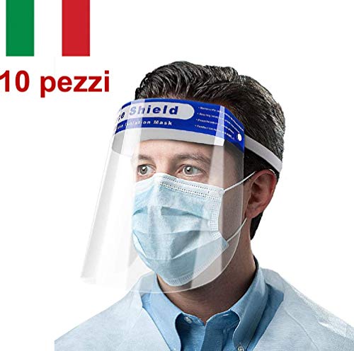 10 pezzi visiera protezione completa per uso quotidiano Paraschizzi in Plastica Trasparente,Coperchio Antinebbia anti-saliva,antivento, Coperchio Antinebbia Proteggi Gli Occhi e Il Viso
