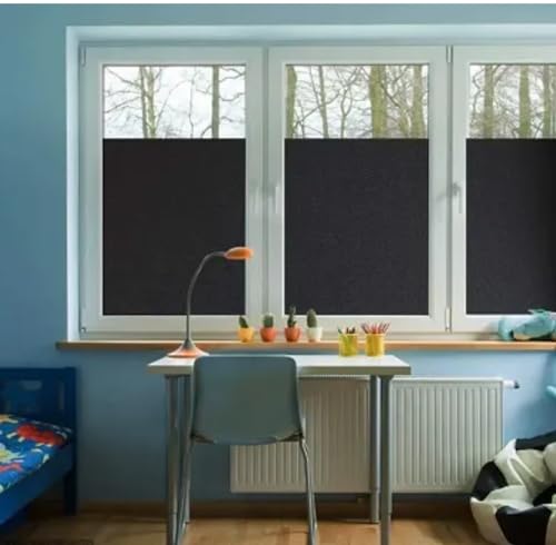Image of CREON Privacy Window Tint Adhesive Sheets for Home Solar Film Heat Control Window Film Black Out Office Privacy Glass Window Sticker Smooth Glass (20 X 96- INCH)-Static Cling