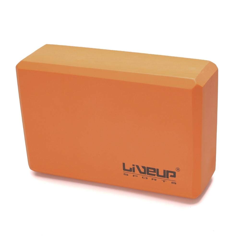 Bloco de Yoga - 22,8x15,2x7,6cm - Cor Laranja - LiveUp Sports