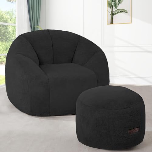 HABUTWAY Shell-Shaped Bean Bag with Ottoman
