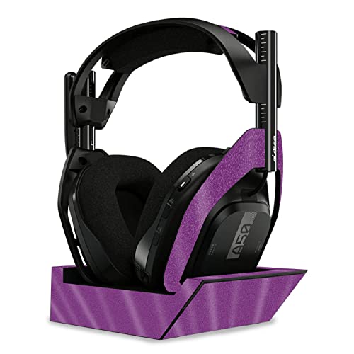 Image of MightySkins Glossy Glitter Skin Compatible with Astro A50 Wireless Headphones + Base Station (Gen 4) - Solid Purple | Protective, Durable High-Gloss Glitter Finish | Easy to Apply | Made in The USA