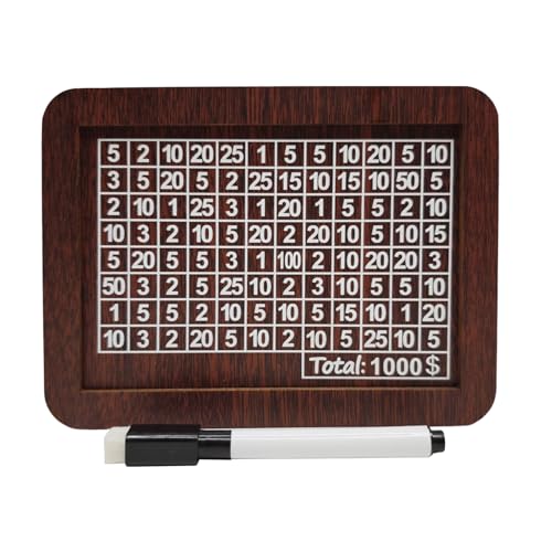 Caja de almacenamiento de dinero de madera con marcador de contador vintage, números de destino, moneda, efectivo, contenedor de ahorro A