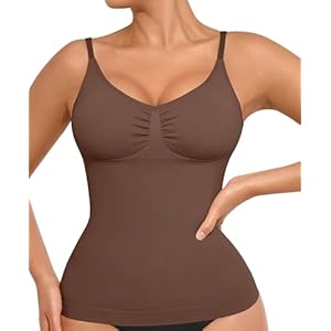 FeelinGirl Womens Tank Top Shapewear Tummy Control Tops Slimming Cami Tank Seamless Compression V Neck Camisole