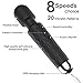 Feeke Personal Powerful Vibrate Wand Massager with 20 Magic Vibration Modes, Whisper Quiet, Waterproof, Handheld, Cordless for Neck Shoulder Back Body Massage, Sports Recovery & Muscle Aches(Black)