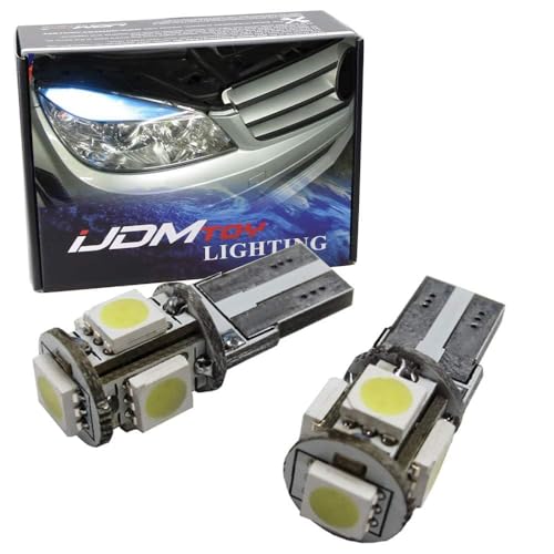 iJDMTOY Xenon Color Match White CAN-bus Error Free 2825 W5W 168 194 LED Parking Light Bulbs Compatible With European Vehicles