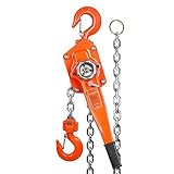 Heavy Duty Chain Hoist - 3300 lbs Capacity, 10 ft Manual Lever Hoist, 1.5 Ton Ratchet Hoist for Warehouses, Construction, Lifting, and Heavy Loads
