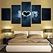 Produktbild GHTAWXJ Dekoration Wandkunstwerk Leinwand Gemälde 5 Panel Ich Liebe Musik Bild Drucke Poster Für Schlafzimmer