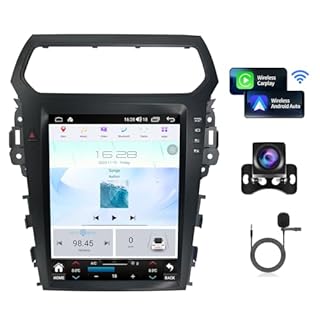 Car Radio for Ford Explorer 2011-2019 Stereo Upgrade 12.1 inch Touch Screen Tesla Style Head Unit Replacement with Wireless Carplay & Android Auto GPS Navigation DSP Bluetooth 4G WiFi FM/AM SWC