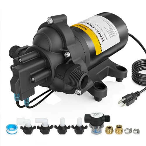 Gidrox 110V AC Water High Pressure Pump 4.0 GPM 45 PSI Fresh Water Transfer Diaphragm Pump with Smart Pressure Switch Self Priming Water Booster Pumps for House Garden Sprinkler Irrigation Faucet