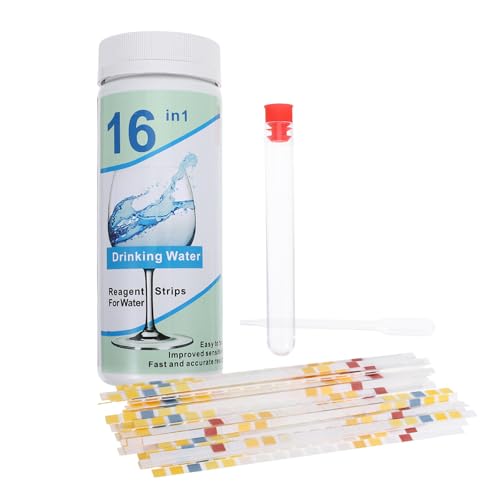 GRADENEVE Kit de Tiras de Prueba de Agua Potable Multi-funcional de 50 Piezas para Uso Doméstico Papel Blanco Fácil de Usar y Resultados Rápidos