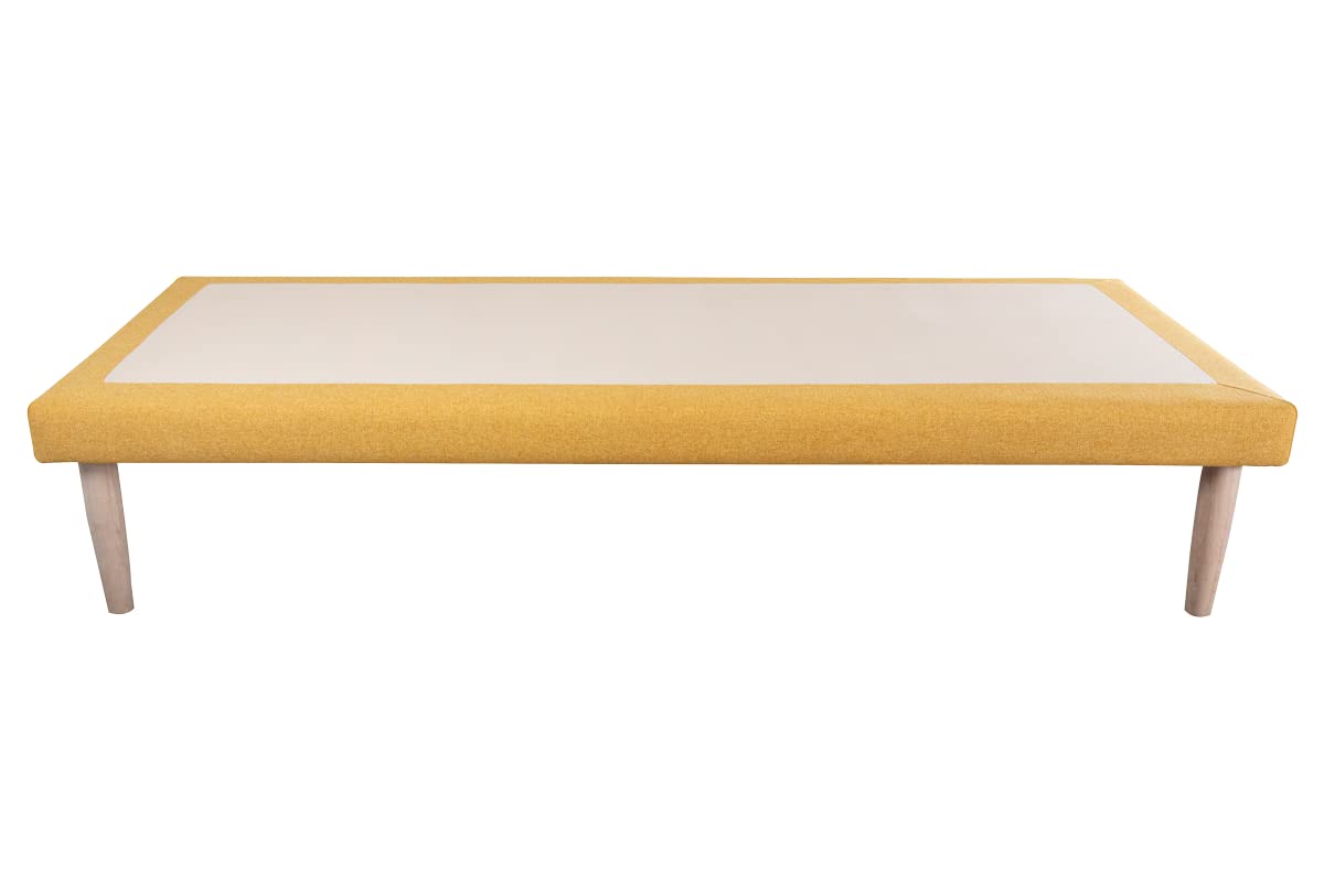 EVERGREENWEB - Struttura Letto Imbottita 80x200 cm Letto Singolo con Rivestimento in tessuto Idrorepellente Tortora, Rete letto singola Ortopedica, Piattaforma Base per Materasso, Altezza 35 cm