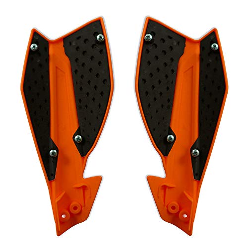 Worldmotop 7/8\" 22mm Motorcycle Hand Guards Handguards Brush Bar -Universal Replacement for Yamaha Kawasaki Suzuki Honda Off Road ATV Dirt Bike Motocross(Orange+Black) - Thumbnail 4