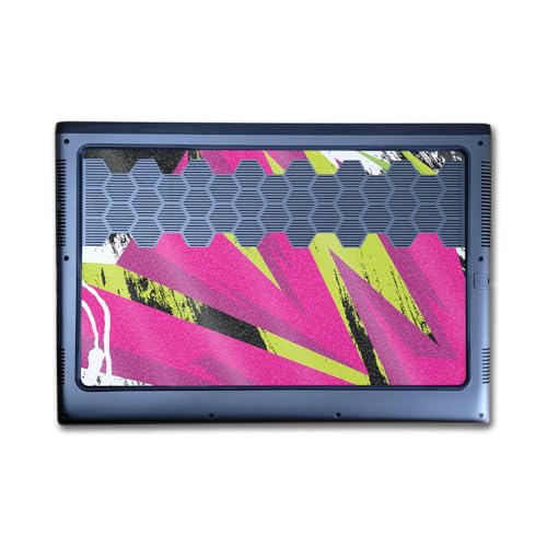 Image of Glossy Glitter Laptop Skin Compatible with Alienware M16 R2 (2024) - Grunge Magenta - Premium 3M Vinyl Protective Wrap Decal Cover - Easy to Apply | Crafted in The USA by MightySkins