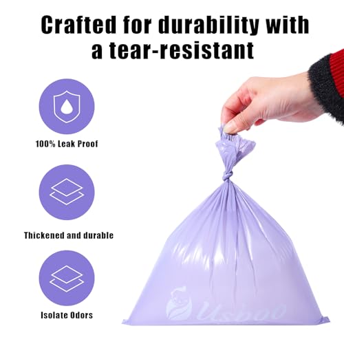 Image of USBOO Disposable Diaper Bags for Baby | 8 Refill Rolls (120 Pack) | Lavender Scented | Baby Poop Bags with Dispenser | Essential for Travel and Quick Change on The Go