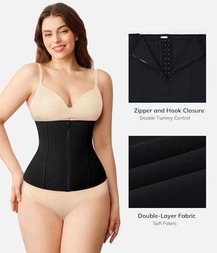 LODAY Waist Trainer Corset for Women Tummy Control Sport Workout Body Shaper Black