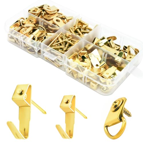 Image of 200-Piece Basic Picture Hanging Kit - Heavy Duty Wall Hooks & Frame Hangers Set with Nails and Screws for Home Decor