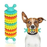 Puppy Teething Dog Chew Toy for Teething Non-Toxic Natural Rubber Interactive Treat Feeder Toys for Small/Medium Dog (Blue)
