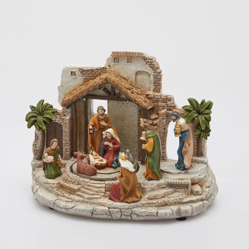 Weihnachtskrippe mit Musik 16 EDG Enzo De Gasperi Weihnachtskrippe mit Musik und LED 22 x 29 cm