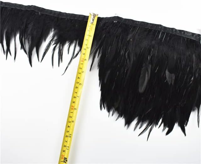 1Meter White Black Pheasant Feathers for Clothes Feather Trim Needlework Tape Fluffy Turkey Ostrich Goose Marabou Fringes Sewing-Jian Mao