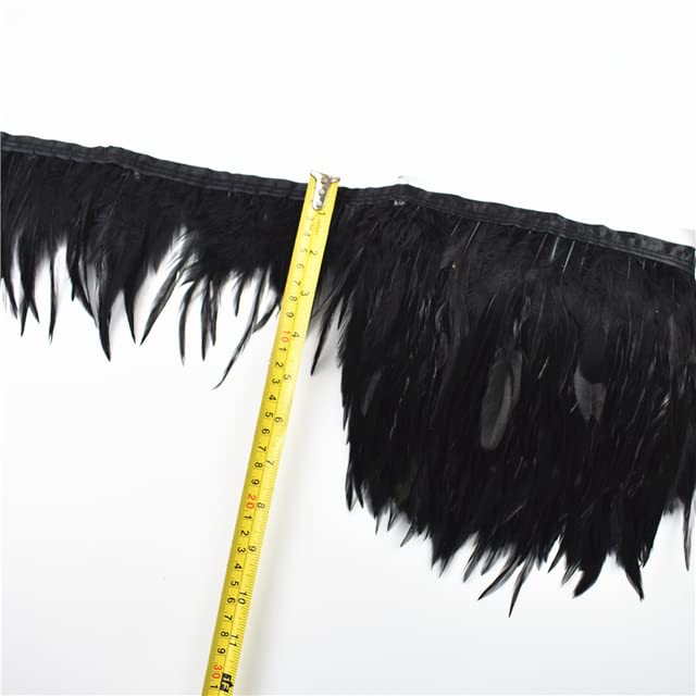 1Meter White Black Pheasant Feathers for Clothes Feather Trim Needlework Tape Fluffy Turkey Ostrich Goose Marabou Fringes Sewing-Jian Mao