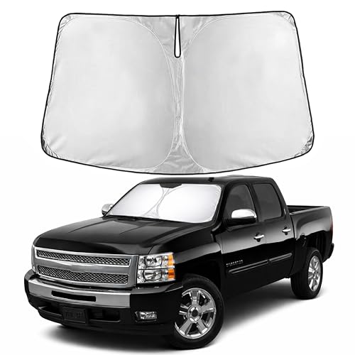 Image of EcoNour Windshield Sunshade for Chevrolet silverdo 1500 2007-2011 2012 2013, Sun Visor for Front Windshield & Window Sun Shade Cover, UV Heat Blocker & Protector, Car Accessories