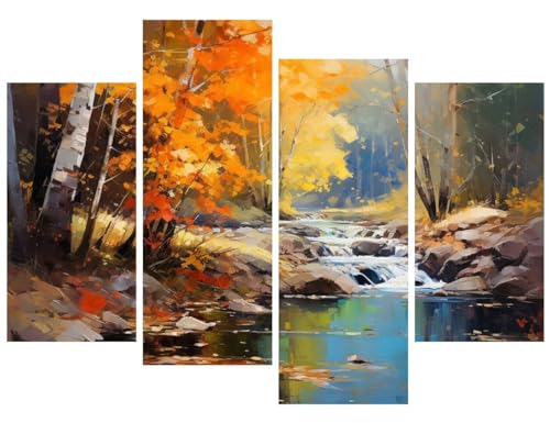 Peinture Diamant Artisanat Strass haut de gamme, fresque forêt et rivière 280x187cm G-9