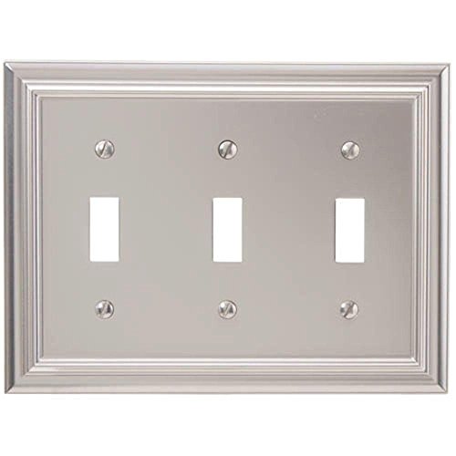 Plaque 3 interrupteurs Amerelle Continental pour remplacer le plastique