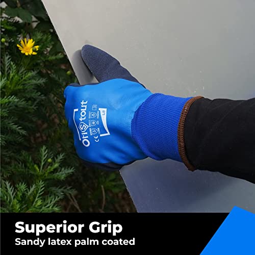 Waterproof Winter Work Gloves For Men And Women, Freezer Gloves For Working In Freezer, Thermal Insulated Fishing Gloves, Super Grip, Blue, Medium #TOP3