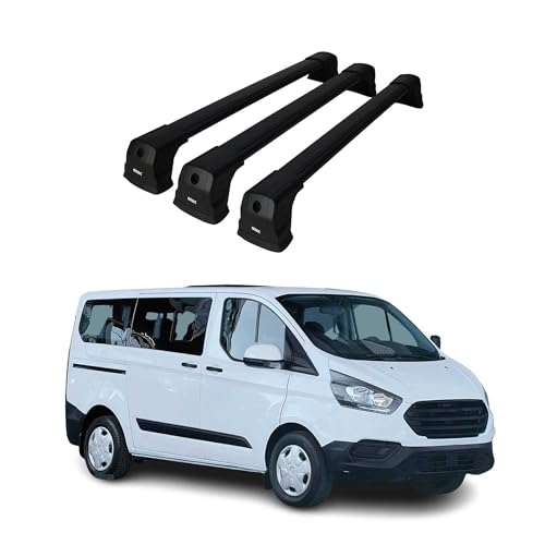 Dachträger für Ford Transit Custom / Tourneo Custom 2023-2026 75kg Schwarz 3 tlg main image 0