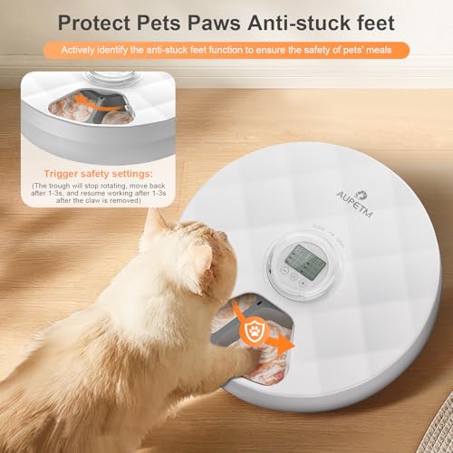 Aupetm Automatic Cat Feeder Wet Food - Automatic Pet Feeder 6 Meals Cat Food Dispenser With 2 Ice Packs thumb #5