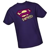DC Comics Bizarro Shield - Superman Adult T-Shirt, Large Purple